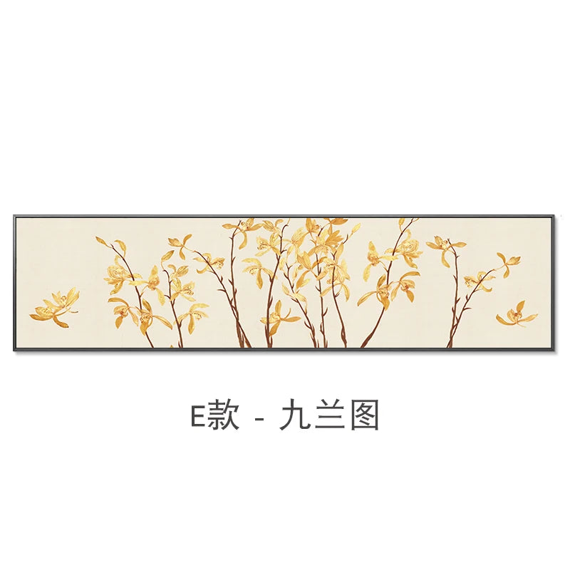 New Chinese Zen Flower and Bird Bedhead Painting Living Room Decoration Painting Sofa Background Wall Mural Painting Home Decor