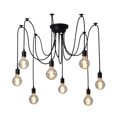 DIY Spider Chandelier Industrial Pendant Lights E27 Modern Ceiling Hanging Lamp Dinning Living Room Courtyard Lighting Fixture