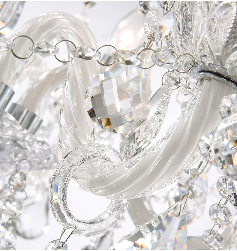 Luxury Home Crystal Chandeliers Villa Lighting for Living Room Decorate Ceiling Pendant Lamps Indoor Hanging Led Lights Fixture