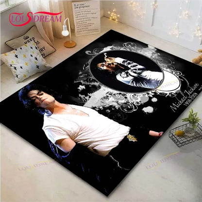 Fashion M-Michael-Jackson Printed  Carpets Living Room Anti-Skid Area Rug Kids Bedroom Mats Yoga Mat Large Carpet Decor