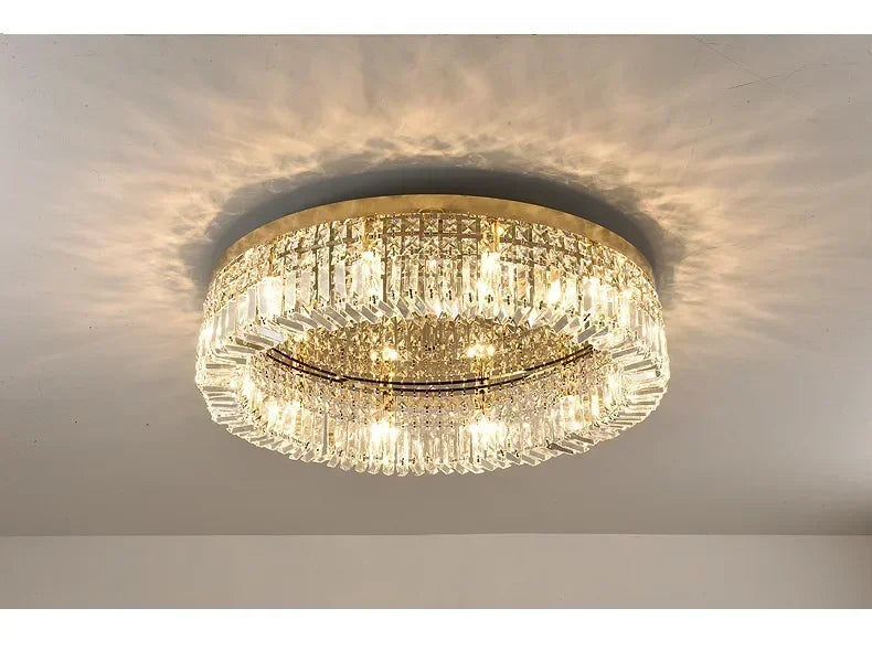 Luxury Modern Minimalist Crystal Glass Round Ceiling Chandelier for  Living Room Bedroom Study Led Indoor Lighting Decor