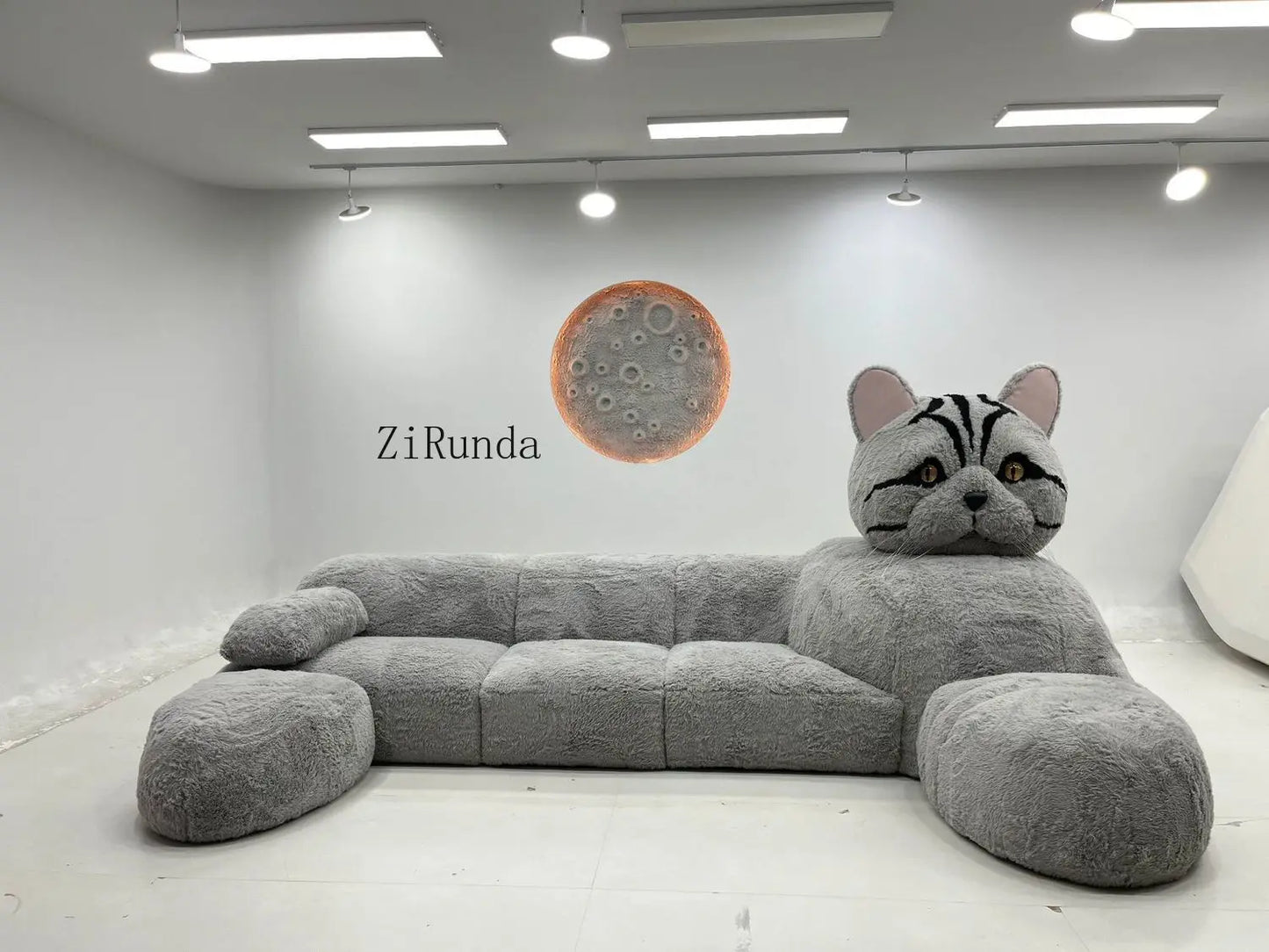 Cat-shaped cartoon animal sofa living room creative size apartment fabric plush sofa