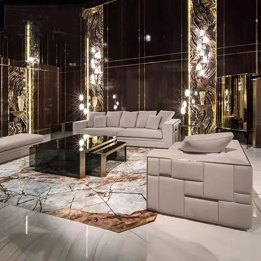Luxury Furniture Sectional Corner Couch 1+2+3 Luxury Furniture Set Italian Modern Living Room Sofa Sets