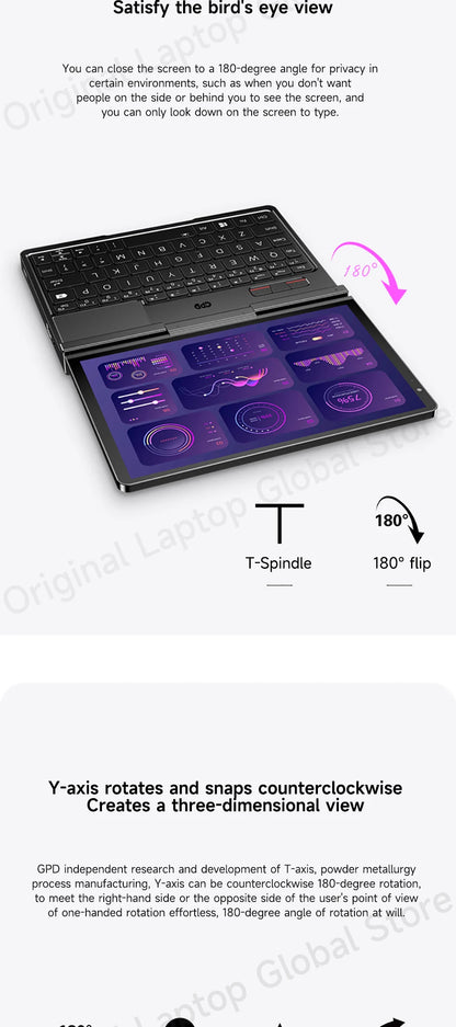 GPD Pocket 4 2025 Model AMD R7 8840U/AI 9 365/AI 9 HX 370 Processor 8.8-inch 2.5K Resolution 144 Hz Refresh Rate Mini Laptop
