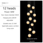 Modern Led Chandelier Glass Ball Dimmable for Staircase Living Room Pendant Lamps Home Decor Lighting Suspension Design Lusters