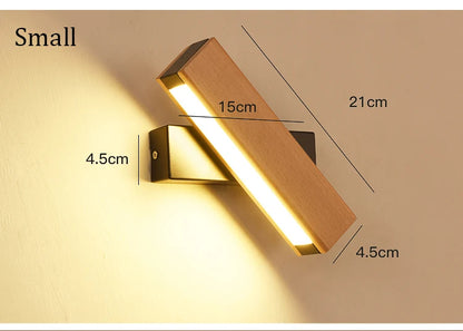 New Rotatable Wall Lamp Nordic Solid Wood LED Wall Light Simple Bedside Study Reading Adjustable Lighting Home Decor Lamps