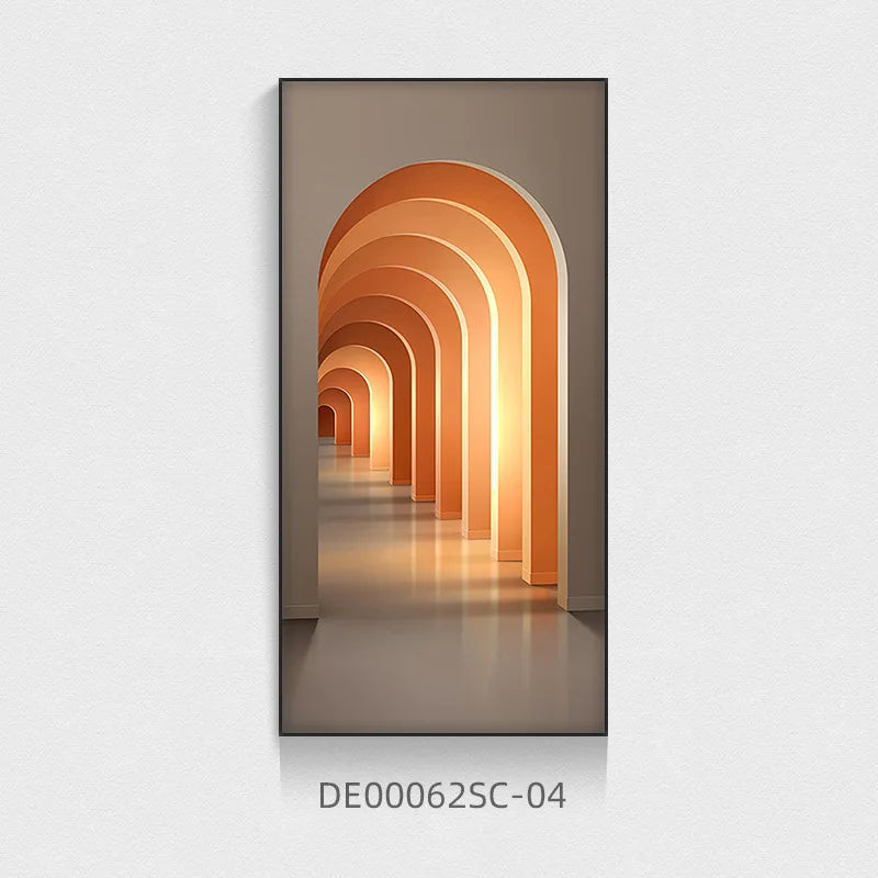 Modern Light Luxury Entrance Corridor Building Extension Decorative Painting Architecture Posters Prints Porch Wall Decoration
