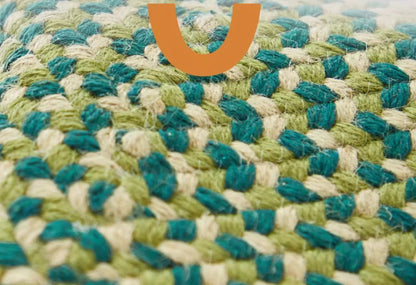 Green Hand Woven Cotton Carpet Living Room Light Luxury Modern Villa Area Rug Decor Home Study Non-slip Mat Bedroom Rug Large