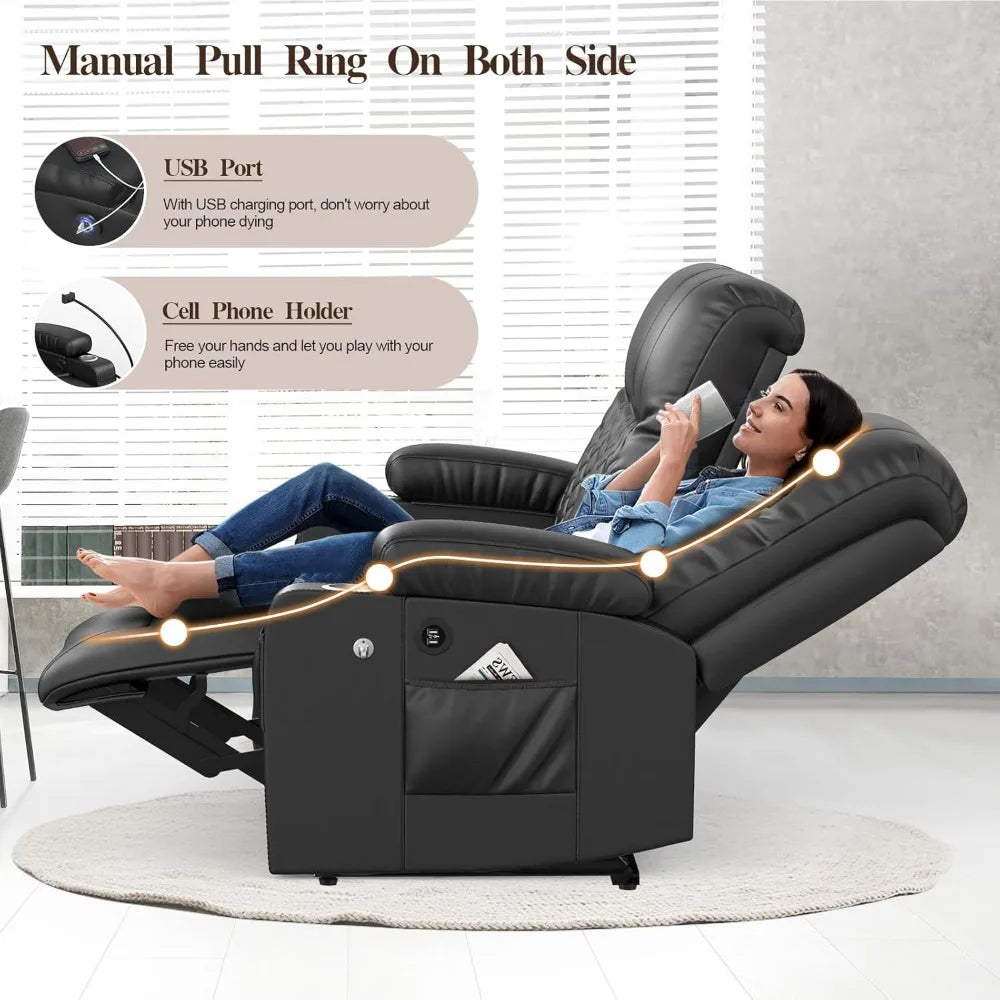 Loveseat Recliner Sofa Set 2+1+1 Pieces in Living Room, Reclining Loveseat Leather, 2 Recliner Chairs Sofa Seat