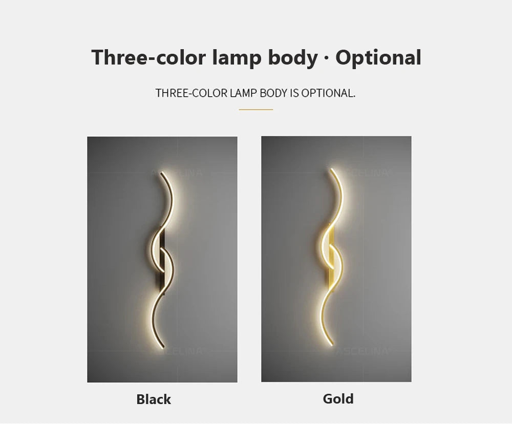 LED Wall Lamp 60/80/100CM Smart Remote Control Adjustable Color Temperature Brightness Bedroom Bedside Living Room Wall Sconces