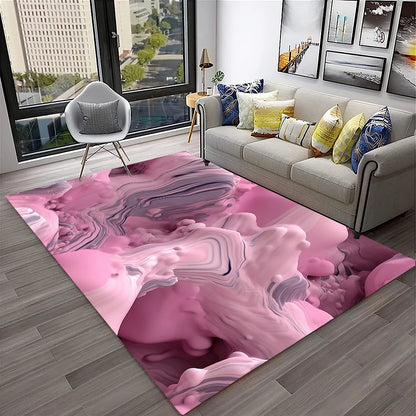 HD Colour Fluid Irregular Illusion Marble 3D Carpet Rug for Home Living Room Sofa Doormat Decor,kids Area Rug Non-slip Floor Mat