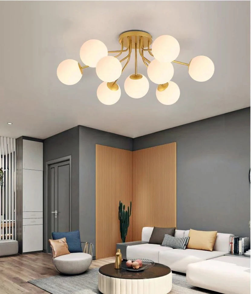 Nordic Milk White Glass Chandel Ceiling Lights for Living Room Bedroom LED Chandelier Kitchen Light Black Lighting Light Fixture