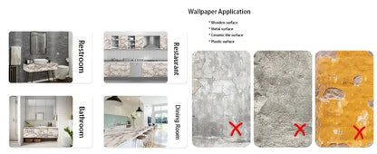 80cm Width Oil Proof Wall Stickers Waterproof Foil Wallpaper Marble Self Adhesive Mould Proof Sticker for Kitchen Bathroom Decor