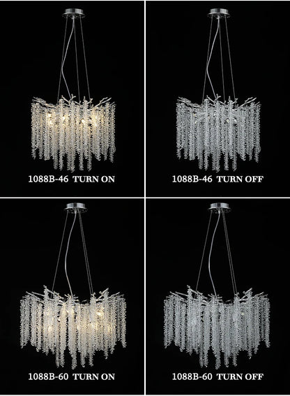 Round Gold Crystal Chandelier For Bedroom Living Room Dining Room Lounge Modern Luxury Gold Ceiling Crystal Branch Chandeliers