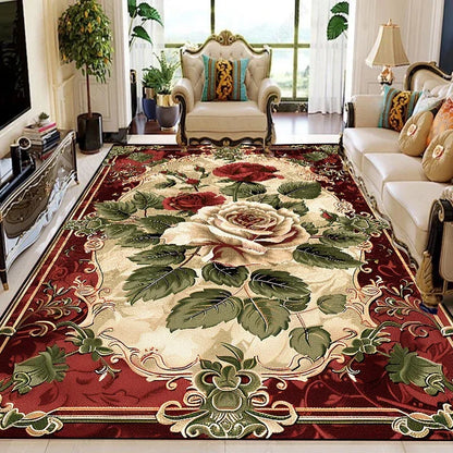 European Retro Floral Large Carpet for Living Room Luxury Decoration Rug 200x300 cm Non-slip Bedroom Cloakroom Washable Soft Mat