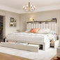Bed Frame with 3 Drawers, Upholstered Queen, King and Full Size Bed Frame with Headboard and Storage, No-Noise, Easy Assembly