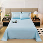 3PCS Solid Color Flat Sheet With English Embroidery Pillowcases Soft & Breathable Bed Sheet Hotel Quality Microfiber Bed Cover