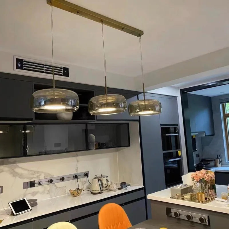 Glass LED Pendant Light for Kitchen, Restaurant, Hanging Lamp, Modern Bedroom, Bedside Shop Decoration, Ceiling Chandeliers, Lustres Decor