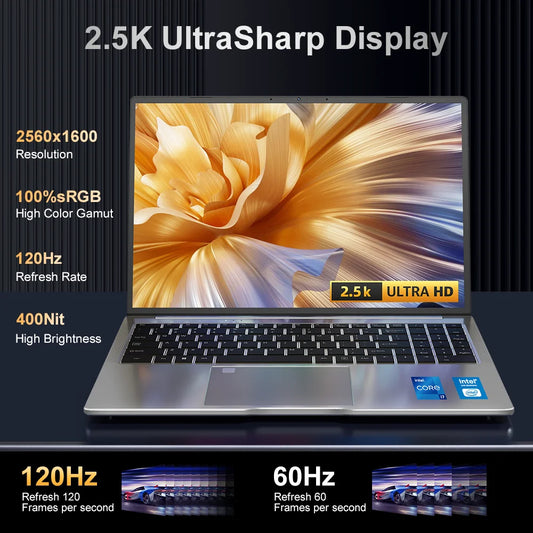 Ninkear N16 Pro Gaming Laptop 13th Intel i7-13620H 16-inch 2.5K IPS 120Hz Computer 32GB DDR4+1TB SSD WiFi 6 Fingerprint Unlock