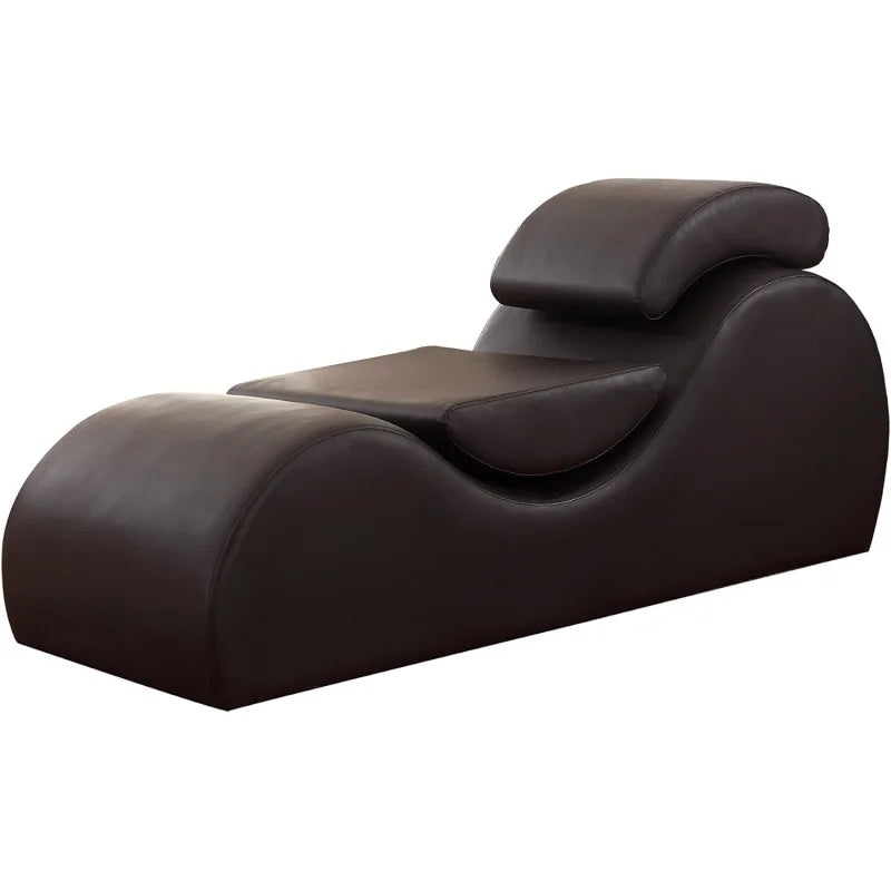 Modern Faux Leather stretch Relaxation Living Room Chair Lounge, Chocolate Brown