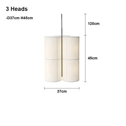 Designer Menu Hashira Cluster Pendant Light Vintage Cloth Lampshade Hanging Lamp Dining Room Minimalist Cylindrical Chandelier