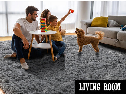 Grey Area Rugs for Living Room Bedroom carpet Soft Plush Fluffy Rug for Dorm Room Classroom Home Office Nursery Thick Carpet