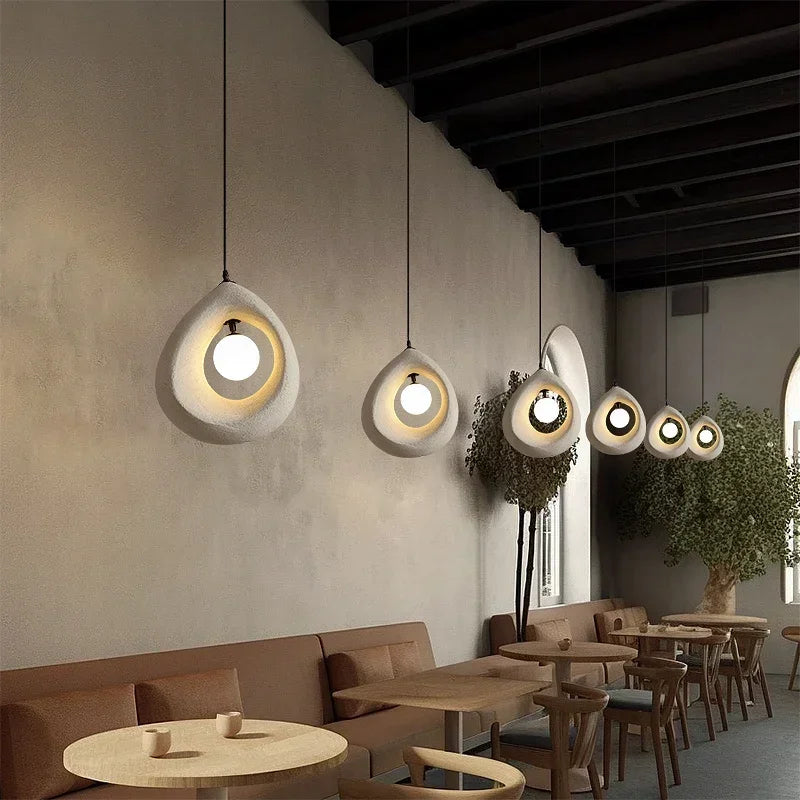Japanese Wabi Sabi Pendant Lights Minimalist Bedroom Kitchen Island G9 LED Chandeliers Home Decor Living Room Hanging Lamps