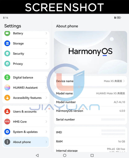 Original Huawei Mate X5 Folded Screen 5G Foldable Phone 7.85 Inches Kunlun Glass Screen HarmonyOS 4.0 Kirin 9000S NFC Smartphone