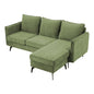 3 Seater Upholstered Corner Sectional Sofa Modern L-Shape Living Room Sofa, 193x136x73cm