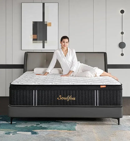 Size ,12 Inch Hybrid Full Mattress in a Box with Memory Foam & Individual Pocket Spring for Edge Support,Pressu