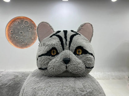 Cat-shaped cartoon animal sofa living room creative size apartment fabric plush sofa