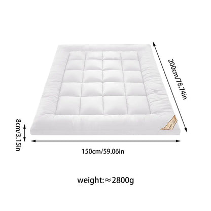 Soft Filling Mattress Pad Soft Down Velvet Tatami Mats Mattress Fluffy and Breathable Relieve Body Stress Soft Cushion Anti-Slip