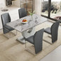 Modern Dining Set Table and  Chairs,Dining Room Table Set and 4 PU Leather Upholstered Dining Chairs,63'' Large Dinner Table Set