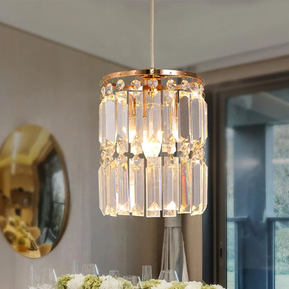 Nordic Copper LED Pendant Light Luxury Crystal Ceiling Lamps Modern Chandelier Lustre Dining Table Bar Kitchen Island Fixtures