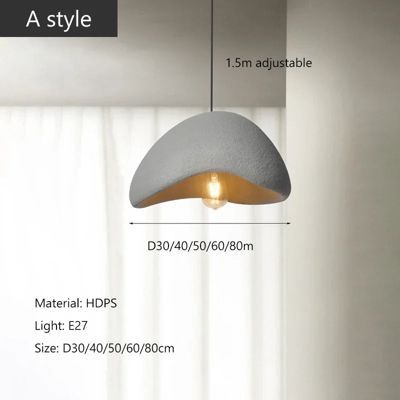 Nordic Minimalist Wabi Sabi Wind E27 LED Chandelier for Dining Room Pendant Lights Modern Bedroom Bar Loft Hanging Lamps Fixture