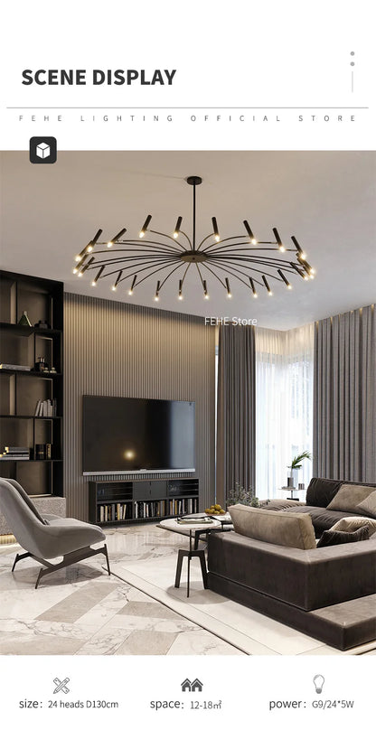 Living room lamp, new light luxury bedroom chandelier Nordic lamps modern minimalist atmosphere For home dining room Lights