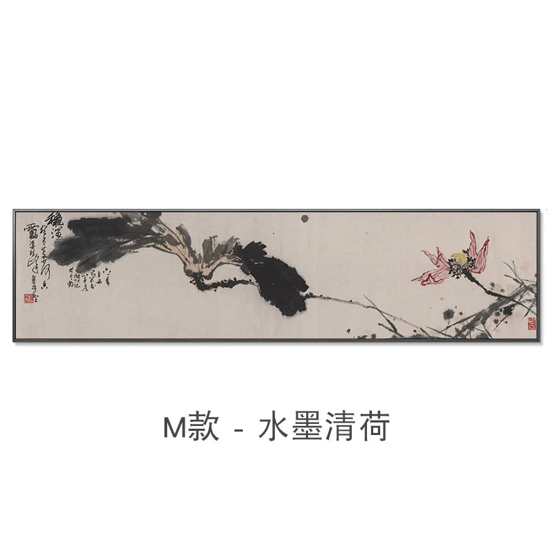 New Chinese Zen Flower and Bird Bedhead Painting Living Room Decoration Painting Sofa Background Wall Mural Painting Home Decor