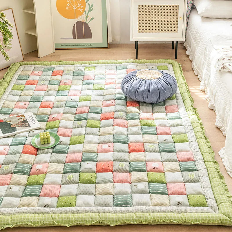 Cotton Floor Mat Large Carpet for Living Room Quilted Thicken Bedroom Area Rugs Coffee Table Sofa Carpet Tatami Kids Playing Mat