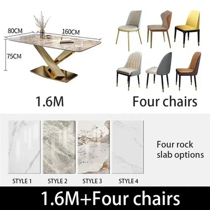 Luxury Dining Table Manger Chair Set Living Room Console Table Dressing Gold Space Savers Multifunction Yemek Masaları Furniture