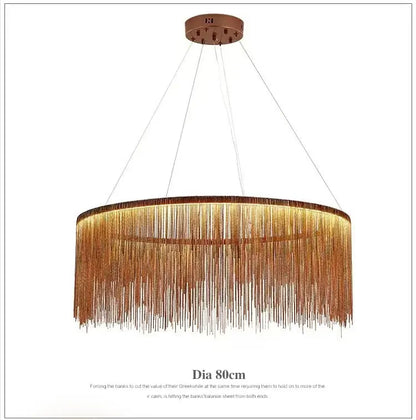 2024 Modern Art Decor Tassel Pendant Lamps Chain Chandelier for Bedroom Living Room Restaurant Lights Winfordo 110V / 220V