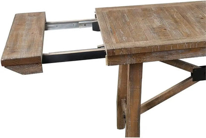 Riverdale Counter Height 9pc Set, 72"-96" Rectangular Table w/Two 12" Leaves, 8 Wooden Counter Chairs, Rustic/Farmhouse Design