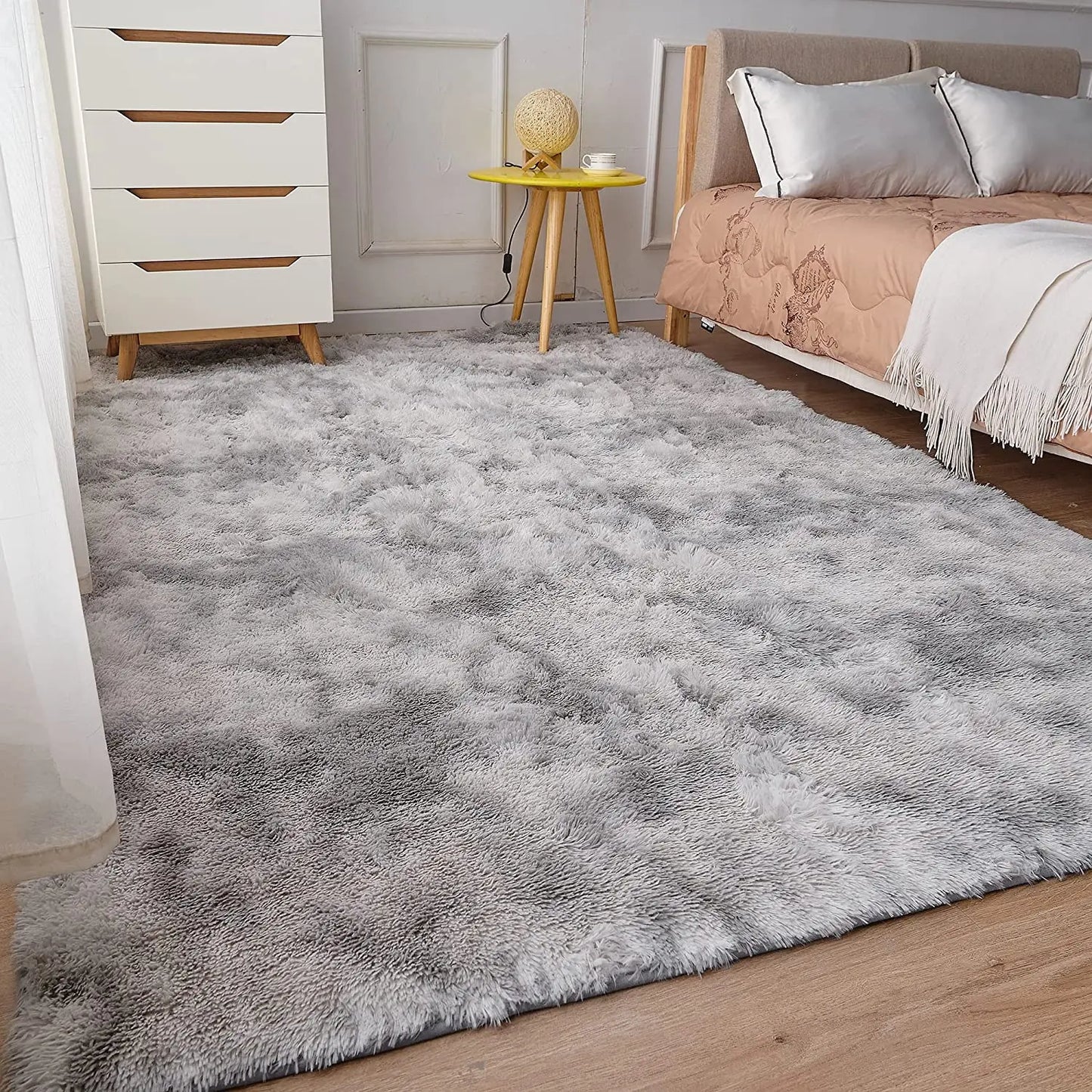 Soft Shaggy Carpet Living Room Fluffy Children Rugs Large Beige Plush Area Rug for Bedroom Kids Room Nursery Modern Home Decor
