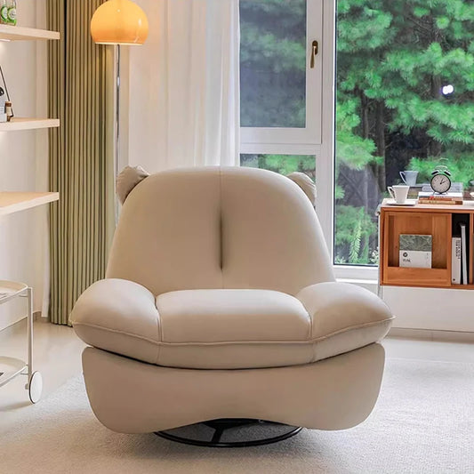 Electric Modern Individual Armchair Rattan Furniture Living Chair Upholstered Rocking Ground Bedroom Sillon Chairs Wheel Design