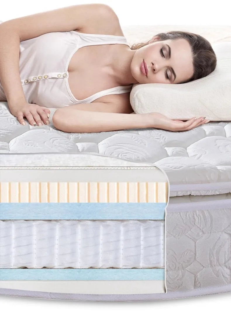 Double Spring Round Mattresses Folding Hard Foldable Queen Round Mattress King Size Sleeping Colchon Plegable Bedroom Furniture