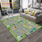 Child Playmat Traffic Highway City Playroom Carpet Rug for Home Living Room Bedroom Doormat Decor, Area Rug Non-slip Floor Mat