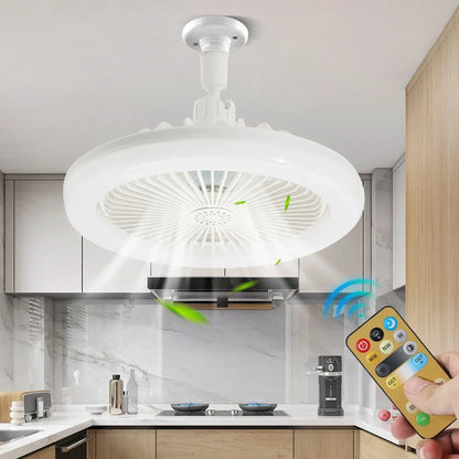 Favorable Discount White Light Round Mini Fan Lamp with Smart Remote Control Chandelier Ceiling Fan Light