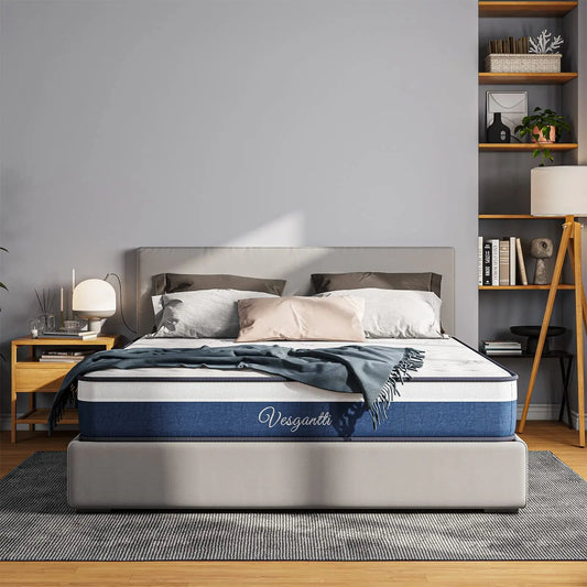 10 Inch Hybrid Mattress with Breathable Memory Foam and Individual Pocket Spring-Medium Firm