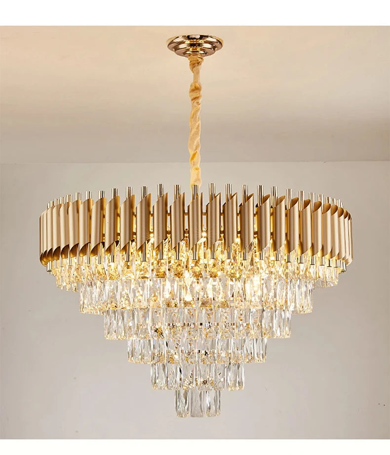 Luxury Modern Crystal Ceiling Chandelier For Living Room Lights Lustre Home Decor Indoor Lighting LED Dining Room Pendant Light