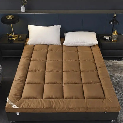 Soft Filling Mattress Pad Soft Down Velvet Tatami Mats Mattress Fluffy and Breathable Relieve Body Stress Soft Cushion Anti-Slip