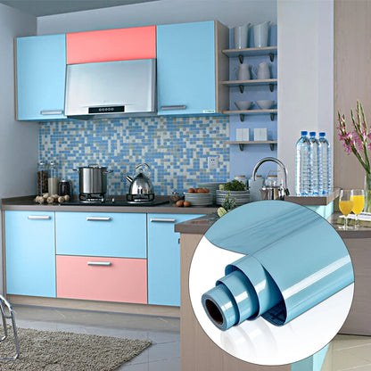 80cm Solid Color Decorative Film PVC Self Adhesive Wall Paper Furniture Renovation Stickers Kitchen Cabinet Waterproof Wallpaper